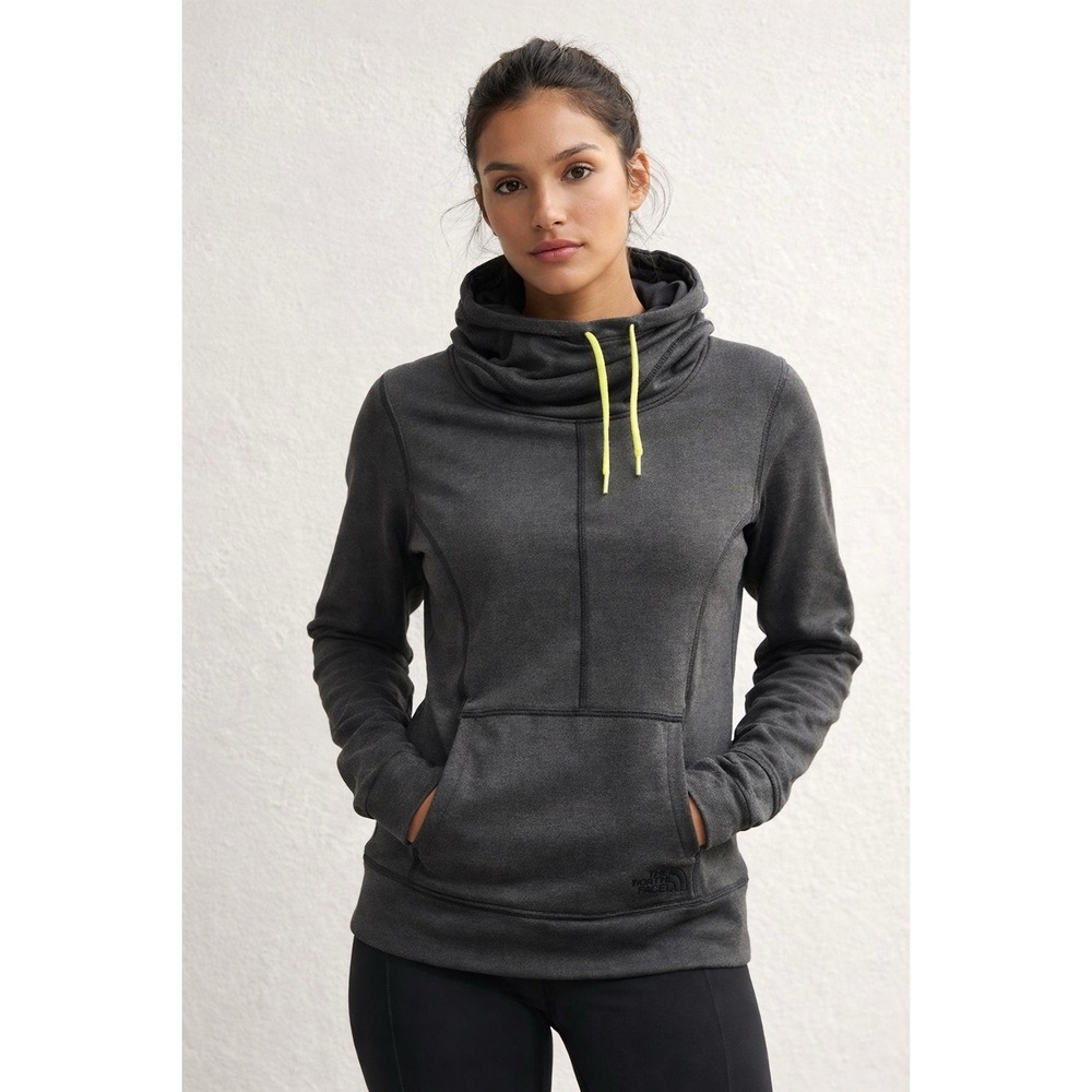 The North Face Hoodie Women's Medium Gray Cowl Neck Pullover Sweatshirt Logo